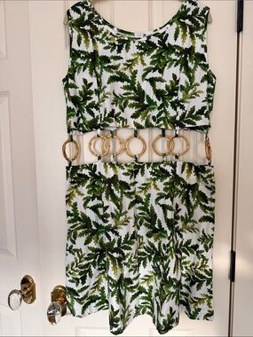 Chefanie dress Bamboo ring Tropical Leaf Cutout L